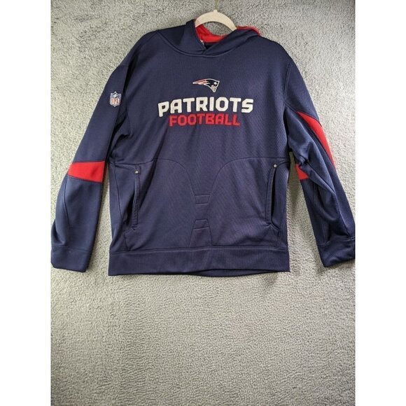 Reebok New England Patriots Hoodie Mens Medium NFL Authentic Sideline Football - Picture 1 of 15